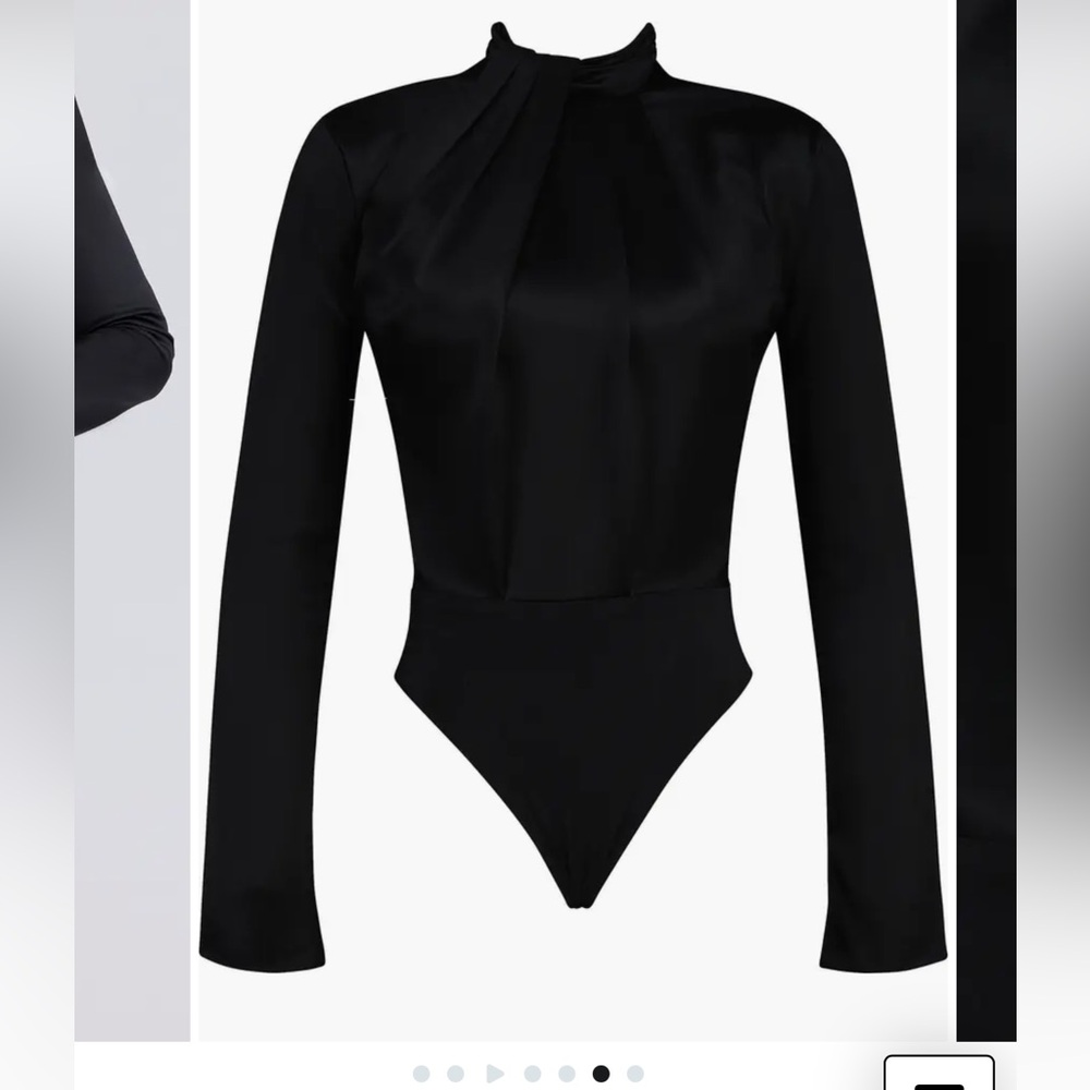 House of CB Neneh Long Sleeve Satin Bodysuit - Picture 2 of 2